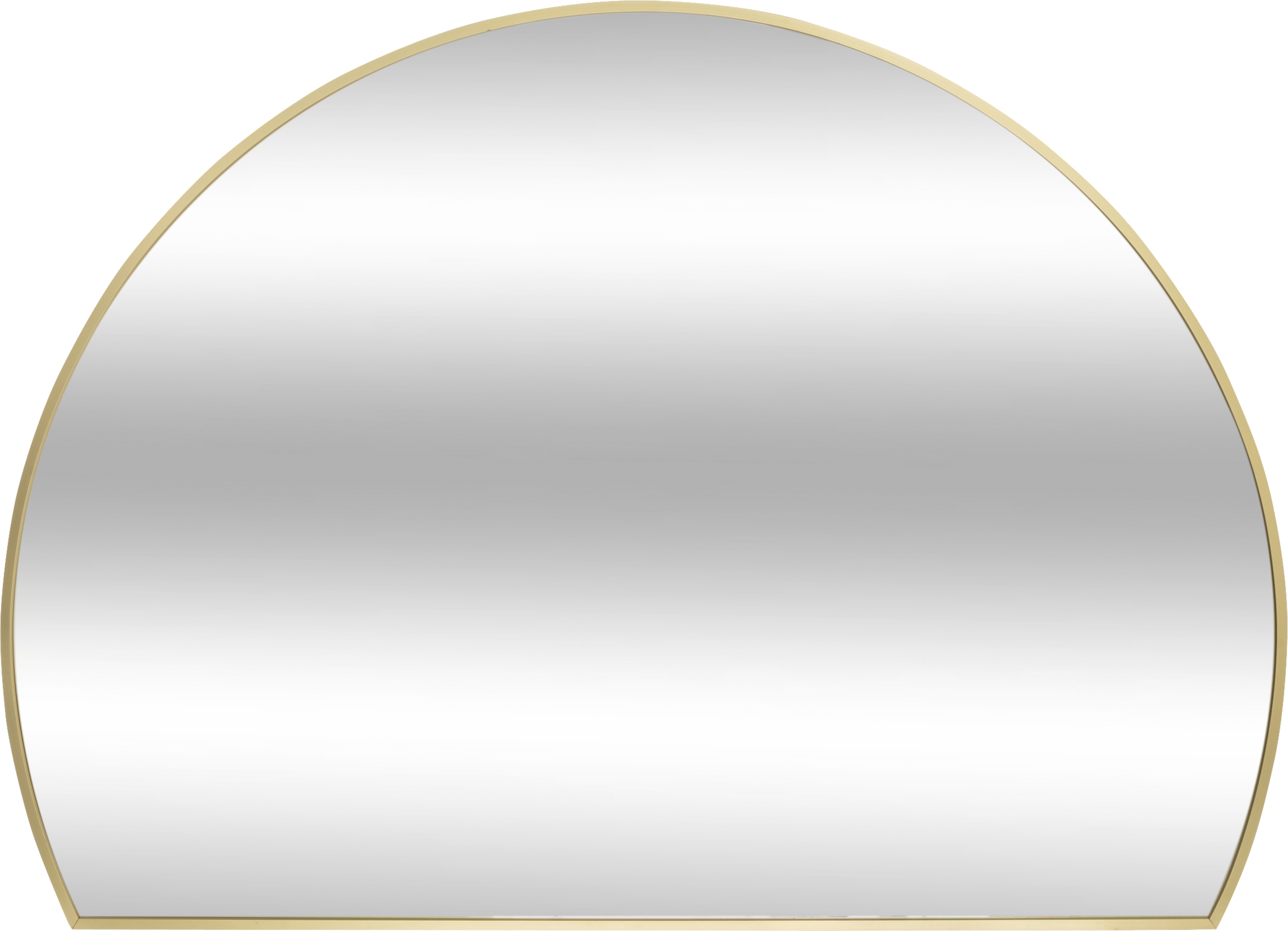 Lustro Półokrągłe Metalowa Rama 90 X 65 CM Złote Aluminium