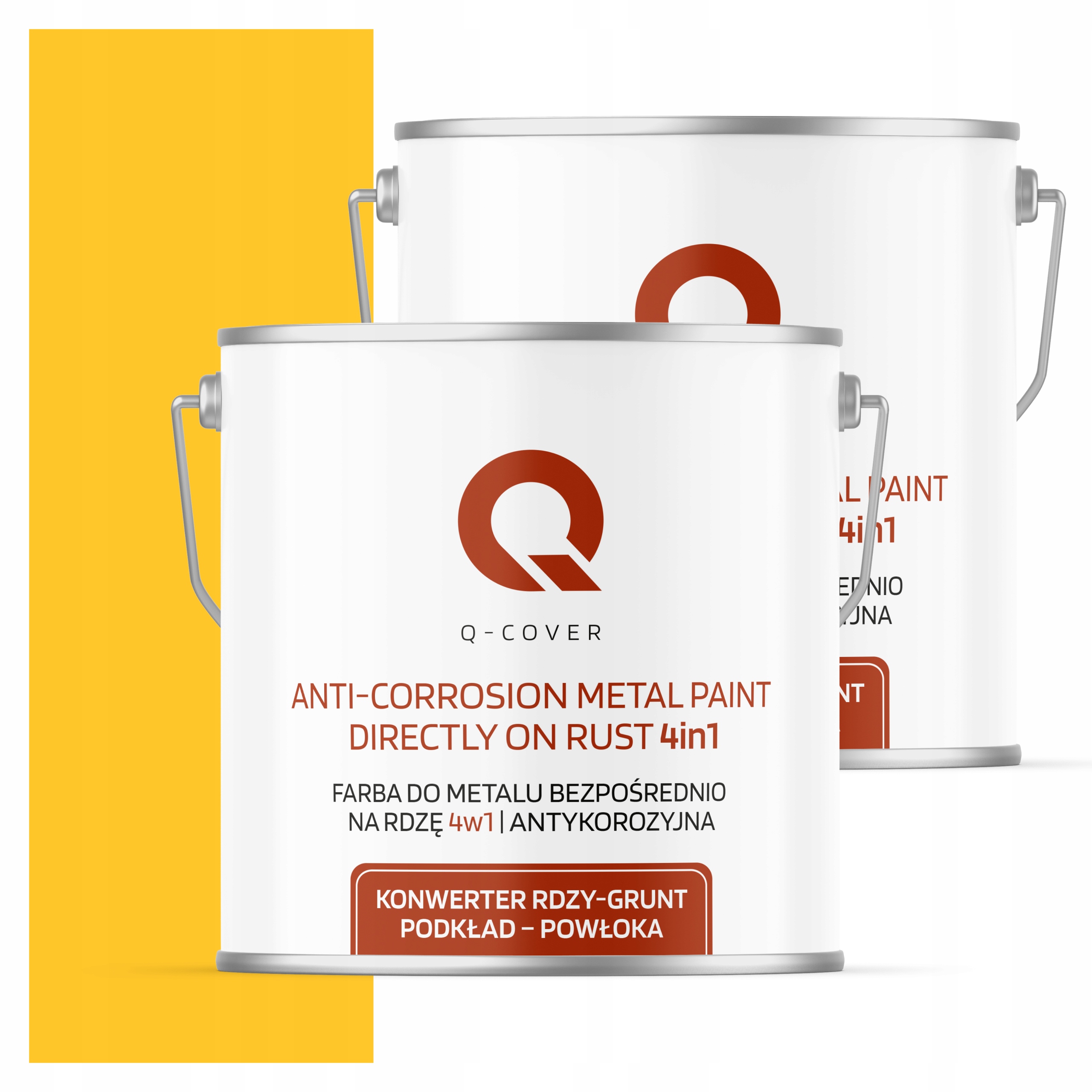 Farba Priamo na hrdzu Kov Aluminium Oceľ 5L 4v1 Lesk Žltá Varovná