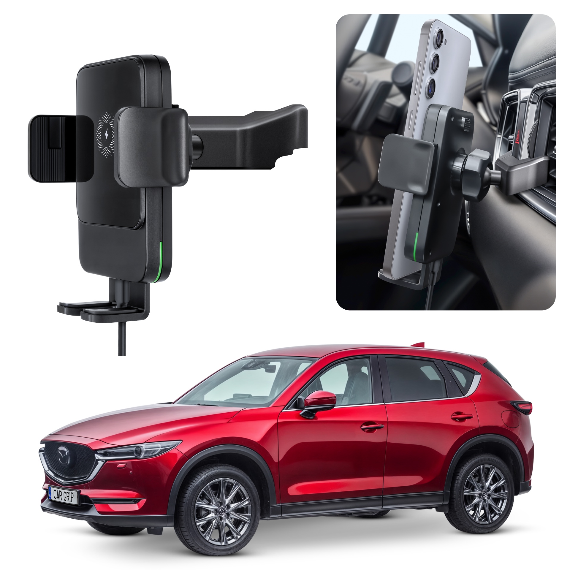 Uchwyt Grawitacyjny z ładowaniem Qc 3.0 dedykowany do Mazda CX-5 II 2