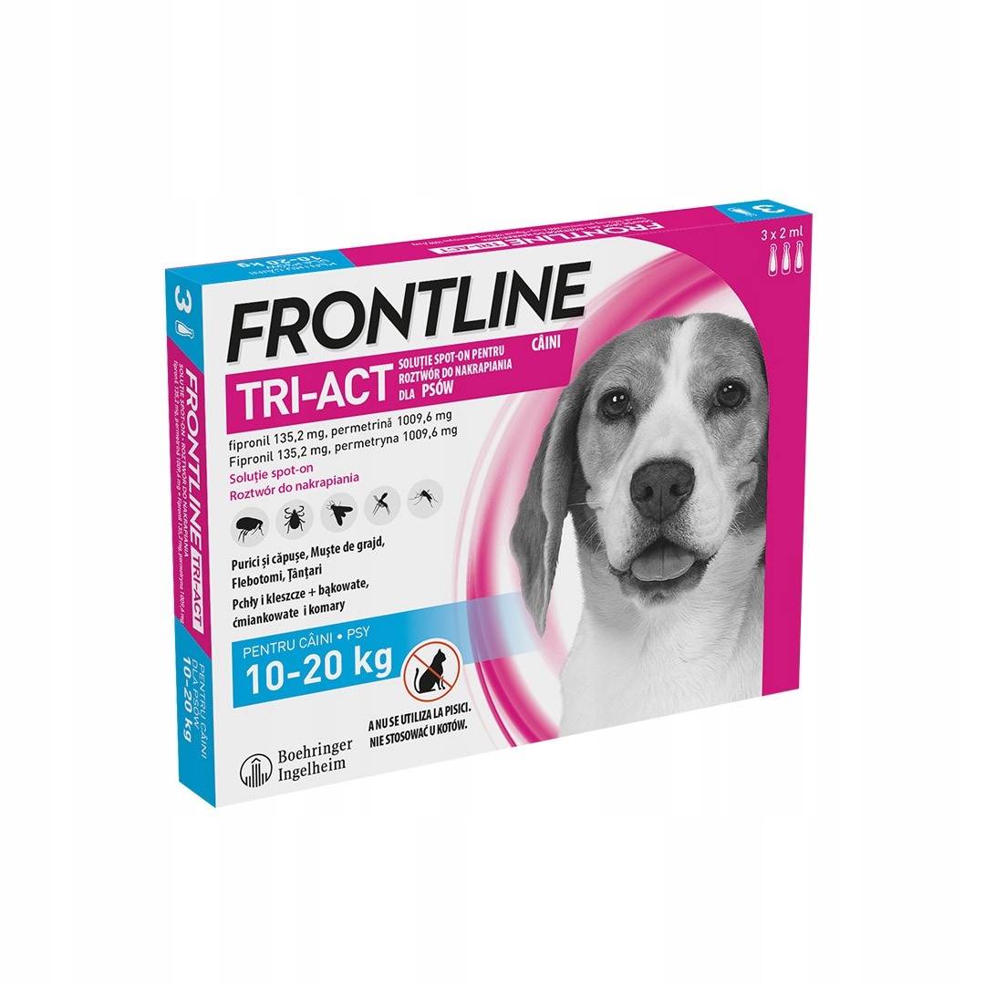 Frontline Tri-Act M 10-20kg 3 pipety kleszcze