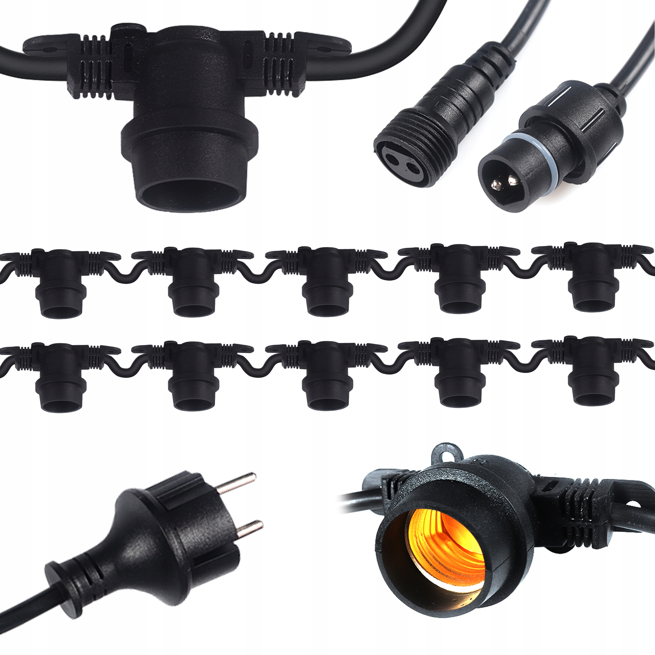 

Girlanda Ogrodowa Lampki Led 10x E27 Łańcuch 10m