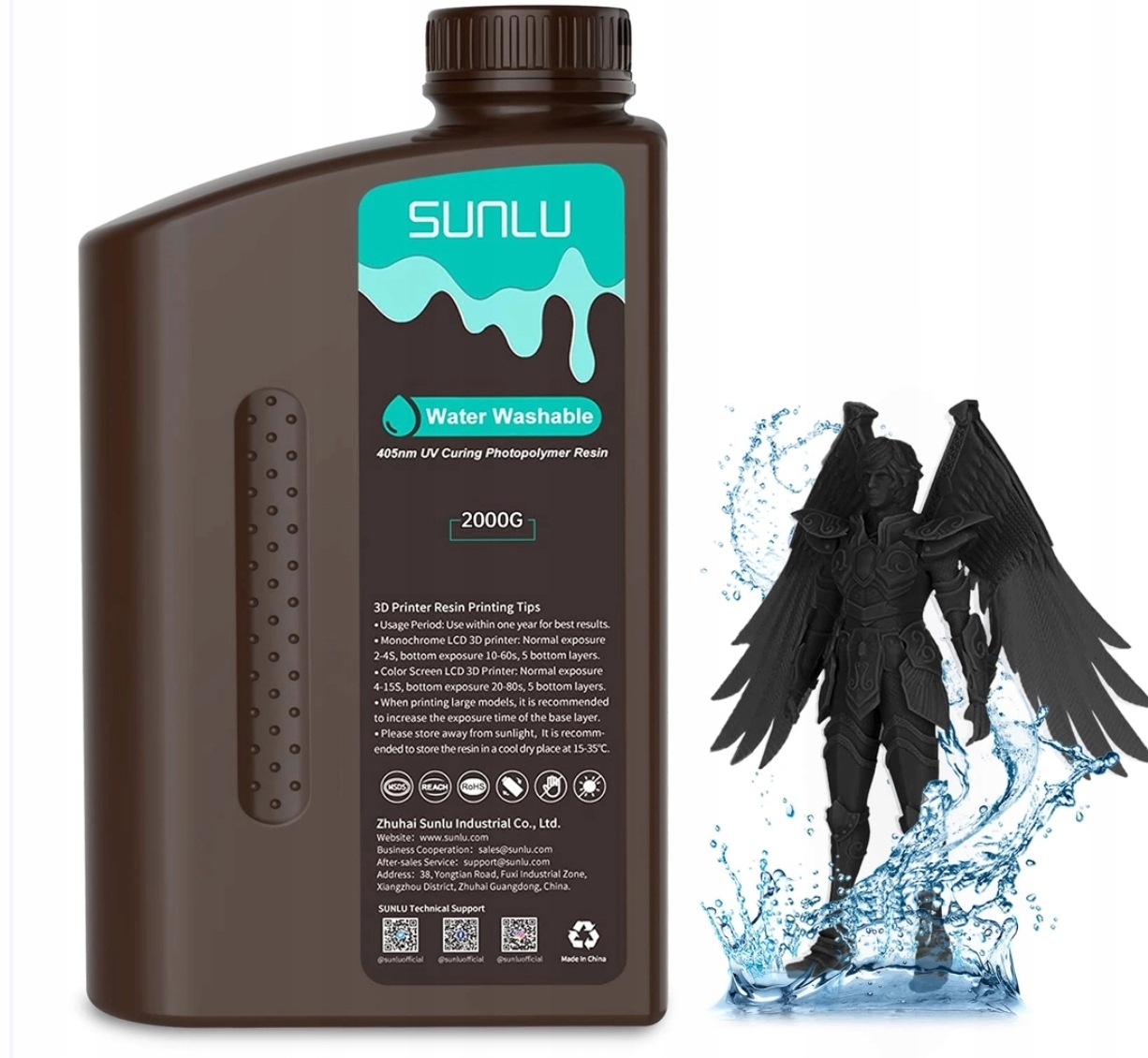 Sunlu żywica do drukarki 3D Uv 2000g 2kg Czarna 405nm