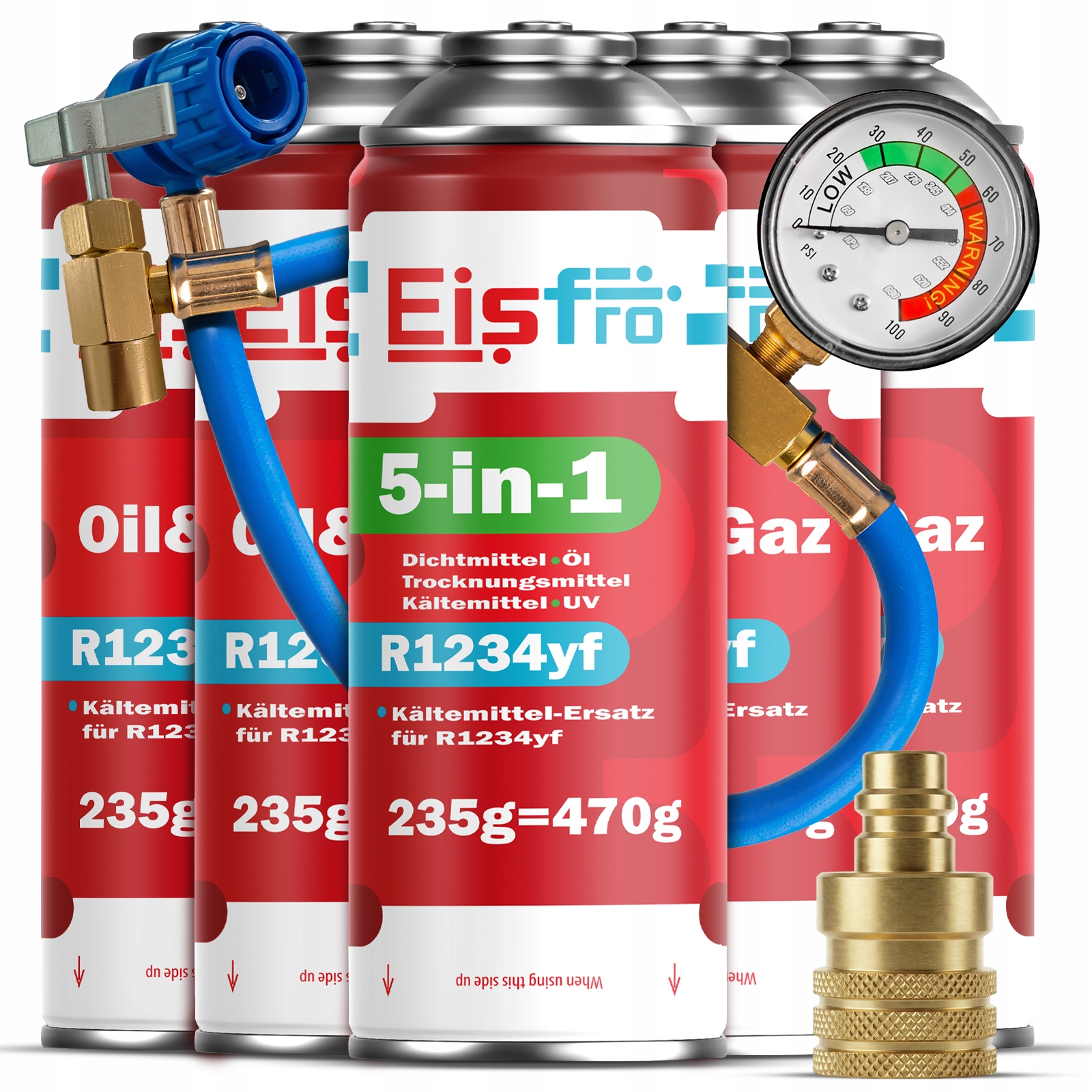 5x Gaz Pre Klimatizáciu R1234yf chladivo 2v1 5v1 Adaptérový Kabel