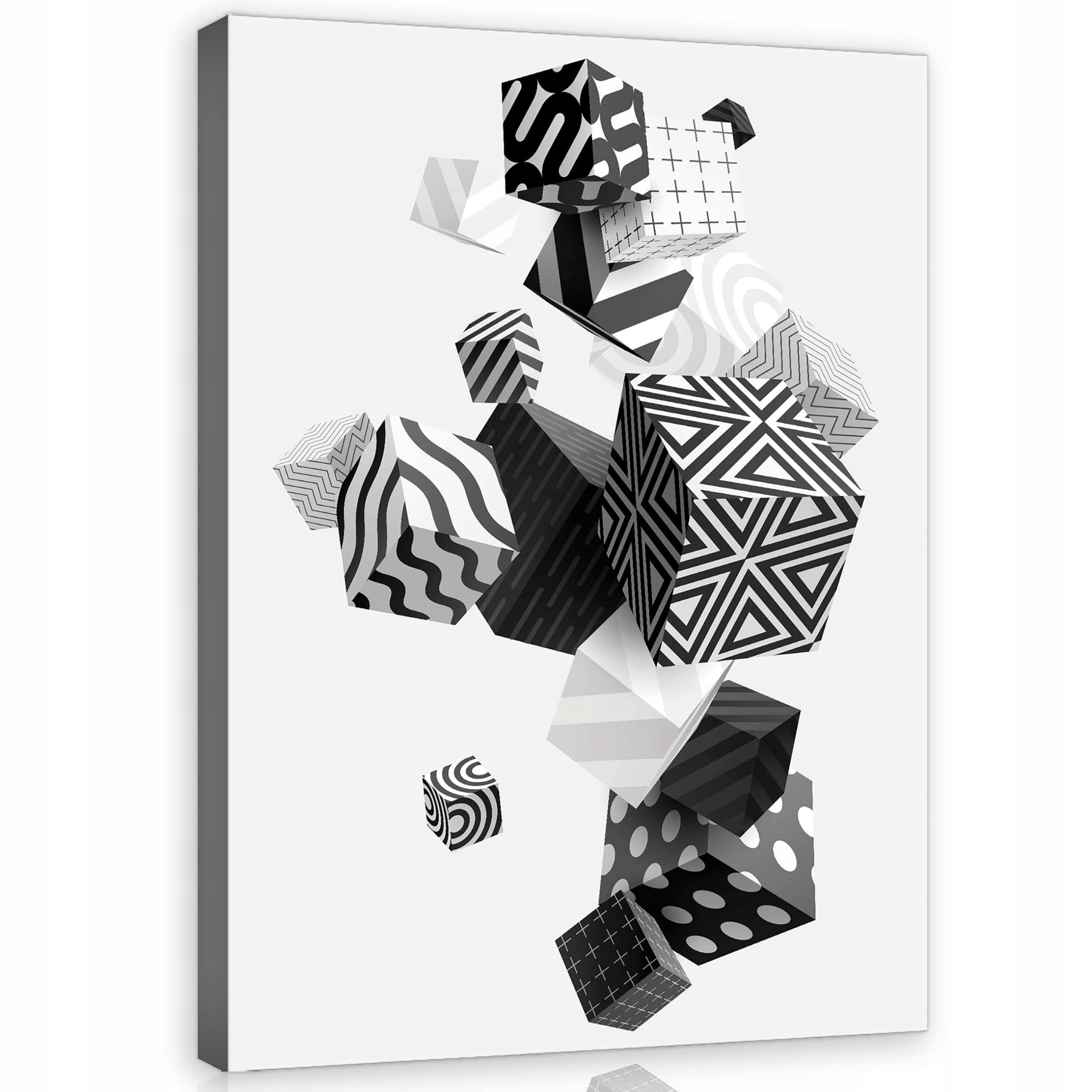 Obraz 60x80 Abstraktní geometrické černobílé vzory moderní