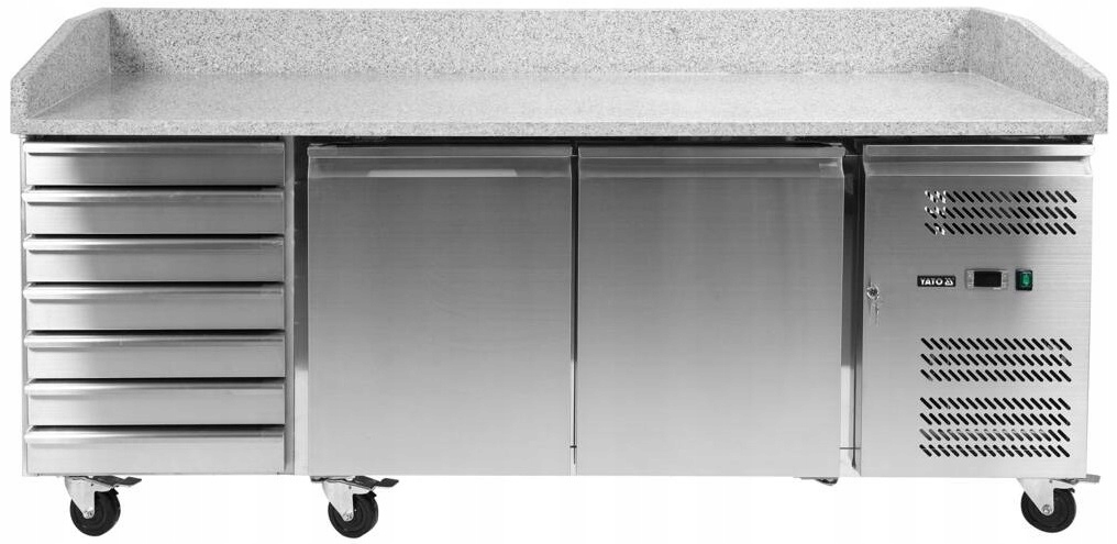 Stół chłodniczy 2-drzwiowy 7 szuflad blat granitowy 203cm Yato YG-05310