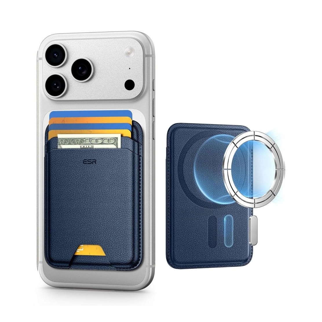 Portfel magnetyczny Esr Classic Rfid MagSafe ciemnoniebieski
