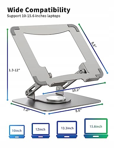 SOUNDANCE PODSTAWKA POD LAPTOPA 360° OBROTOWA ERGONOMICZNA SREBRNA — miniatura 7