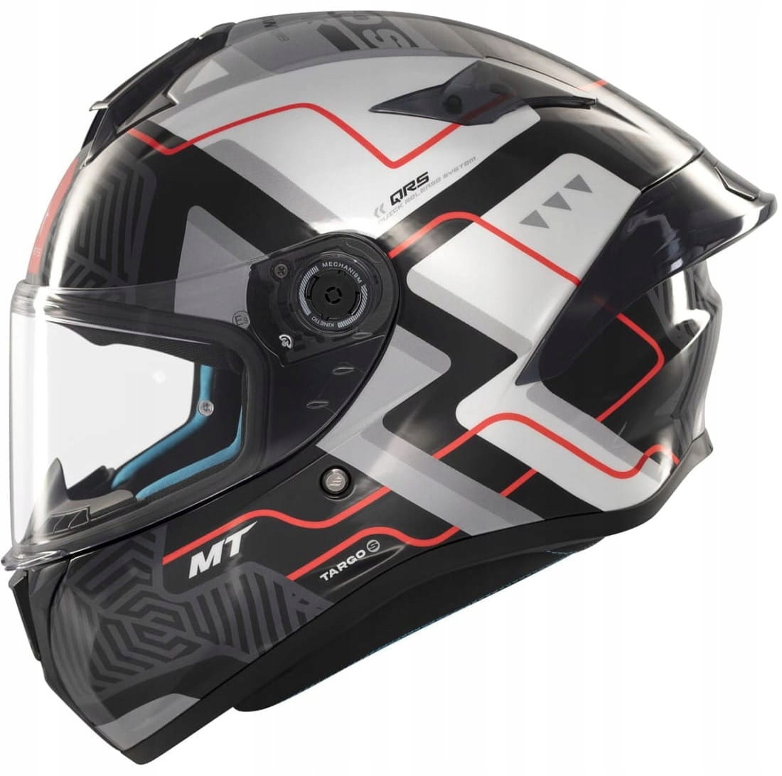 Mt Helmets Targo S C0 Brik Black White Gloss Integrálna Motocyklová Prilba