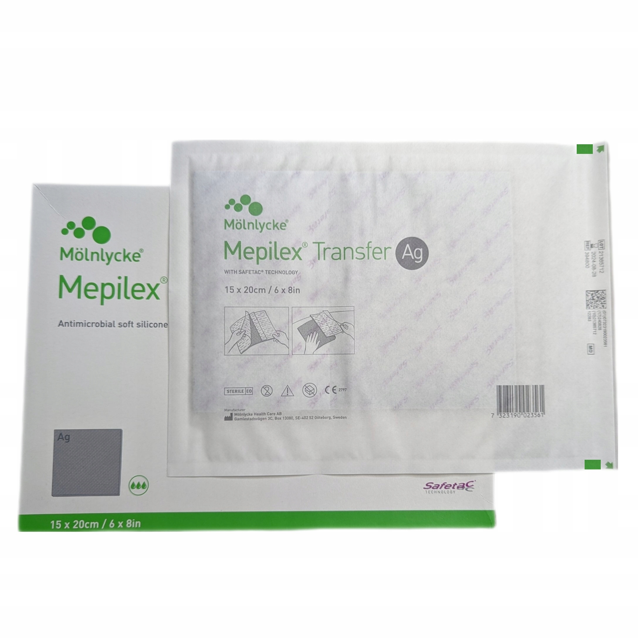 Mepilex Transfer Ag 15x20cm, antibakteriális kötszer ezüst