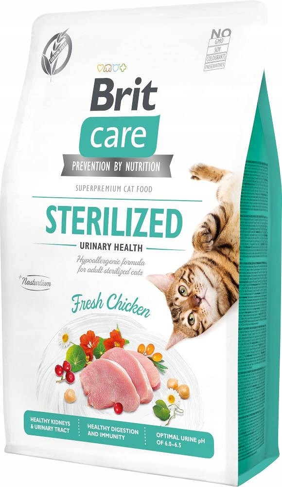 Levně Brit Care Grain-Free Sterilised Urinary suché krmivo pro kočky 2 kg