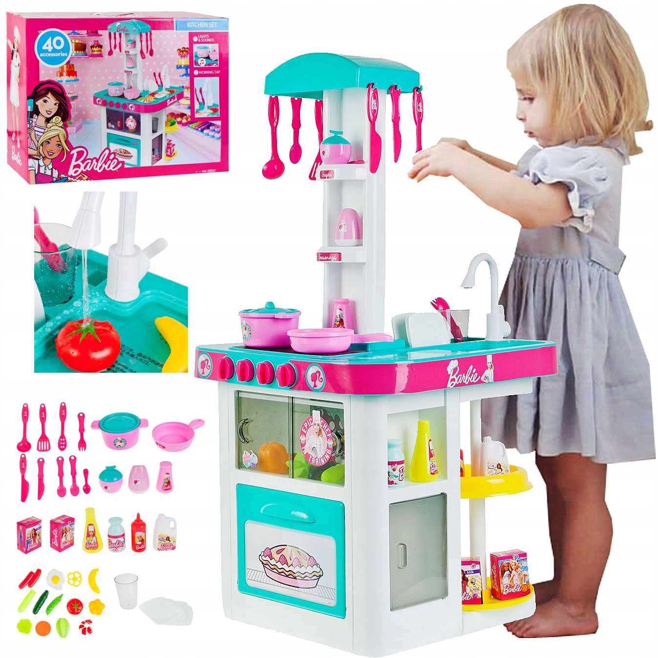 

Barbie Kuchnia Kran z Wodą Dźwięk Dla Dzieci