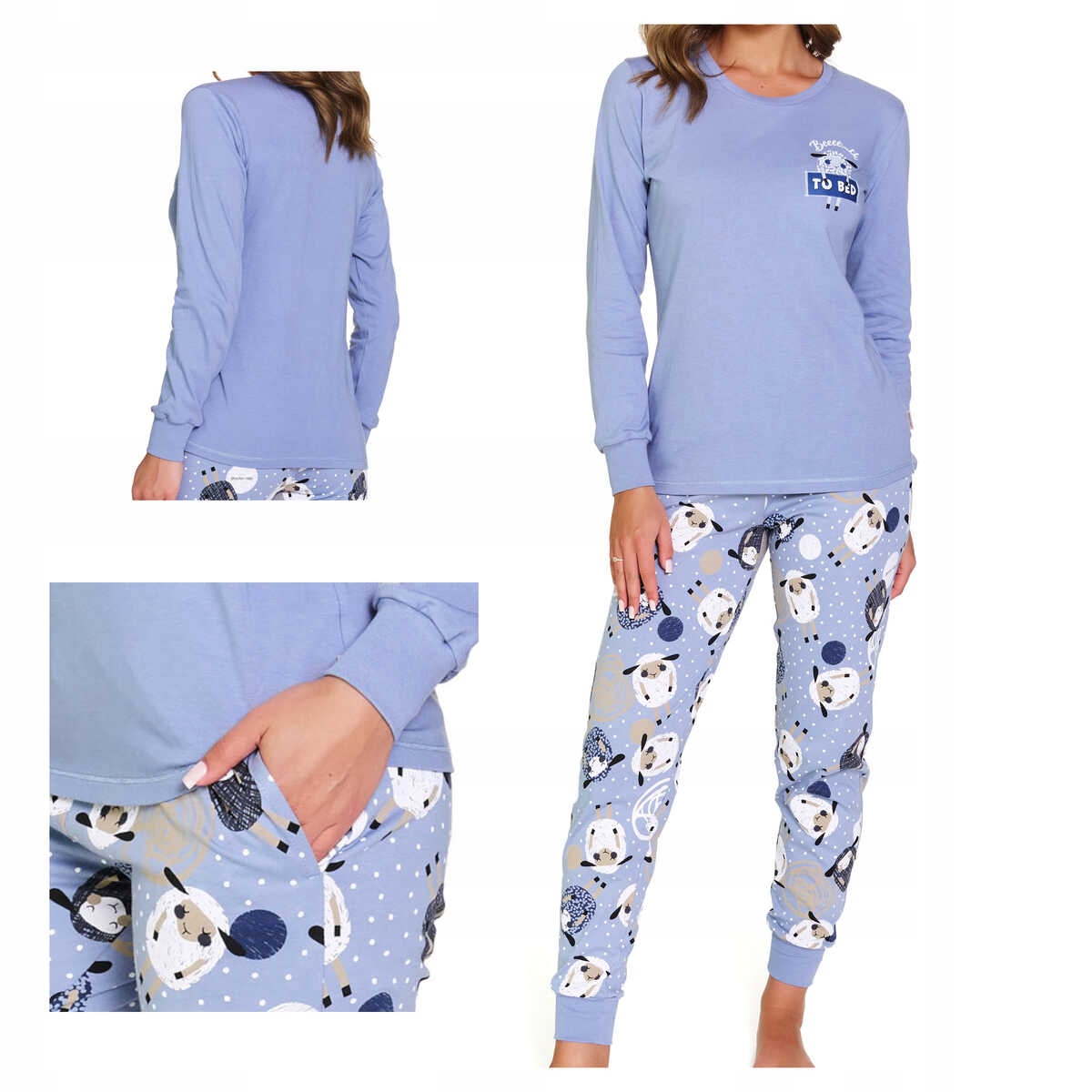 Doctor Nap Dámské bavlněné pyžamo s dlouhým rukávem Pm 7346 sheep plus 2XL