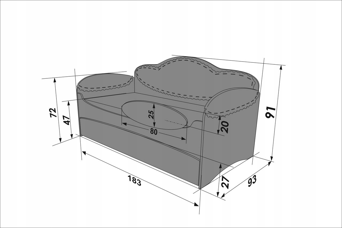 Kanapa, łóżko MIA z dodatkowym miejscem do spania Kolekcja brak