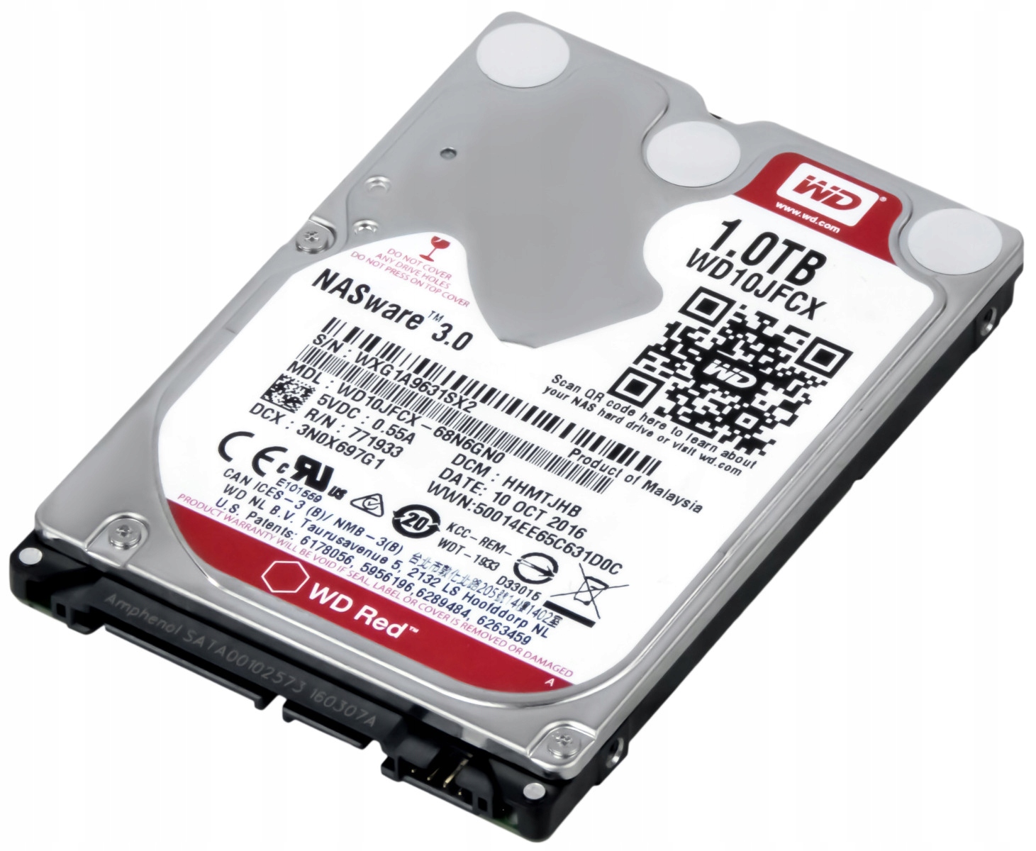 WD RED 1TB 5.4K 16MB SATA III 2.5'' WD10JFCX NASware 3.0 Producent Western Digital