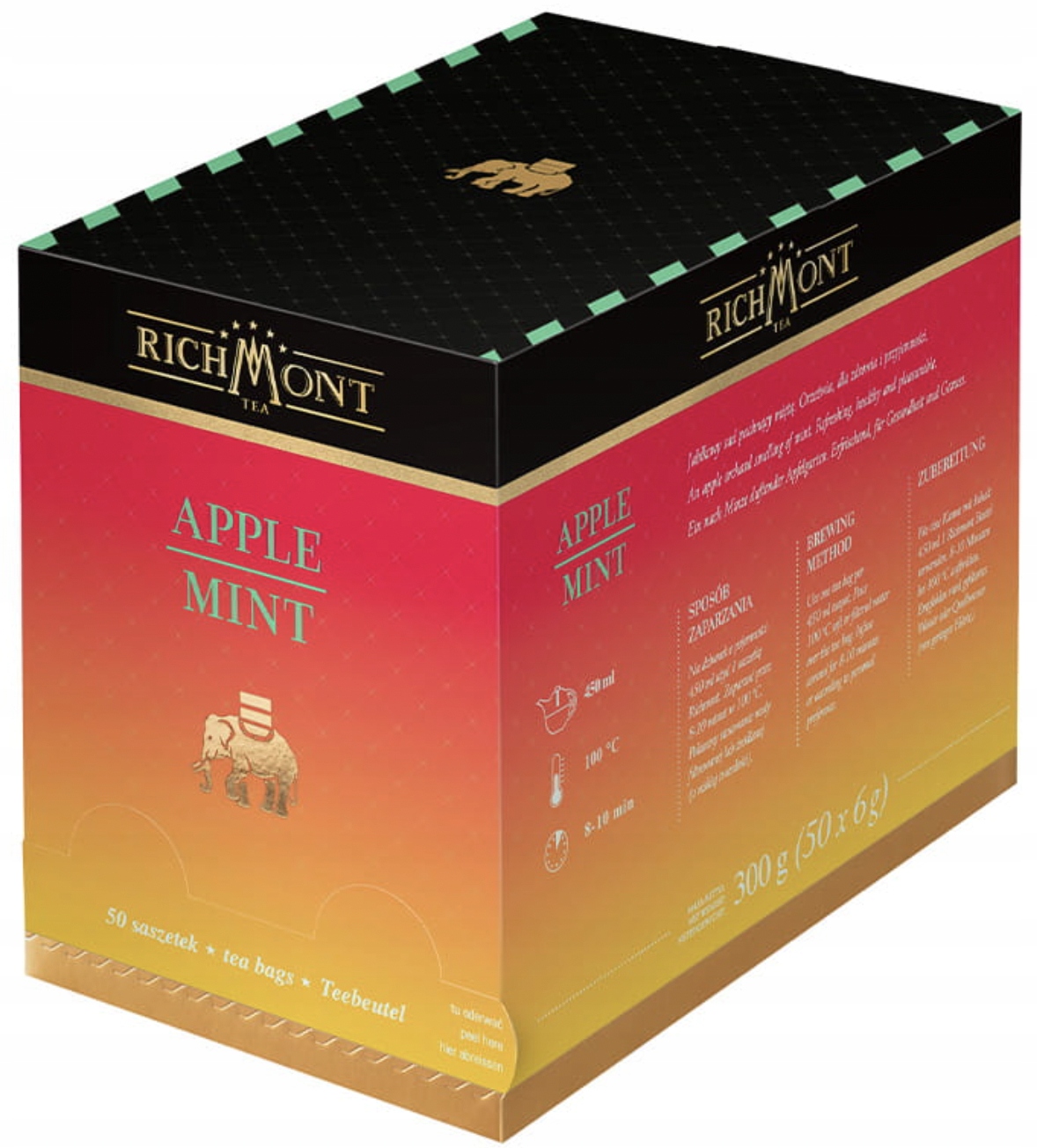 Čaj Richmont Apple Mint 50 sáčků Jablko Máta Ovocný čaj