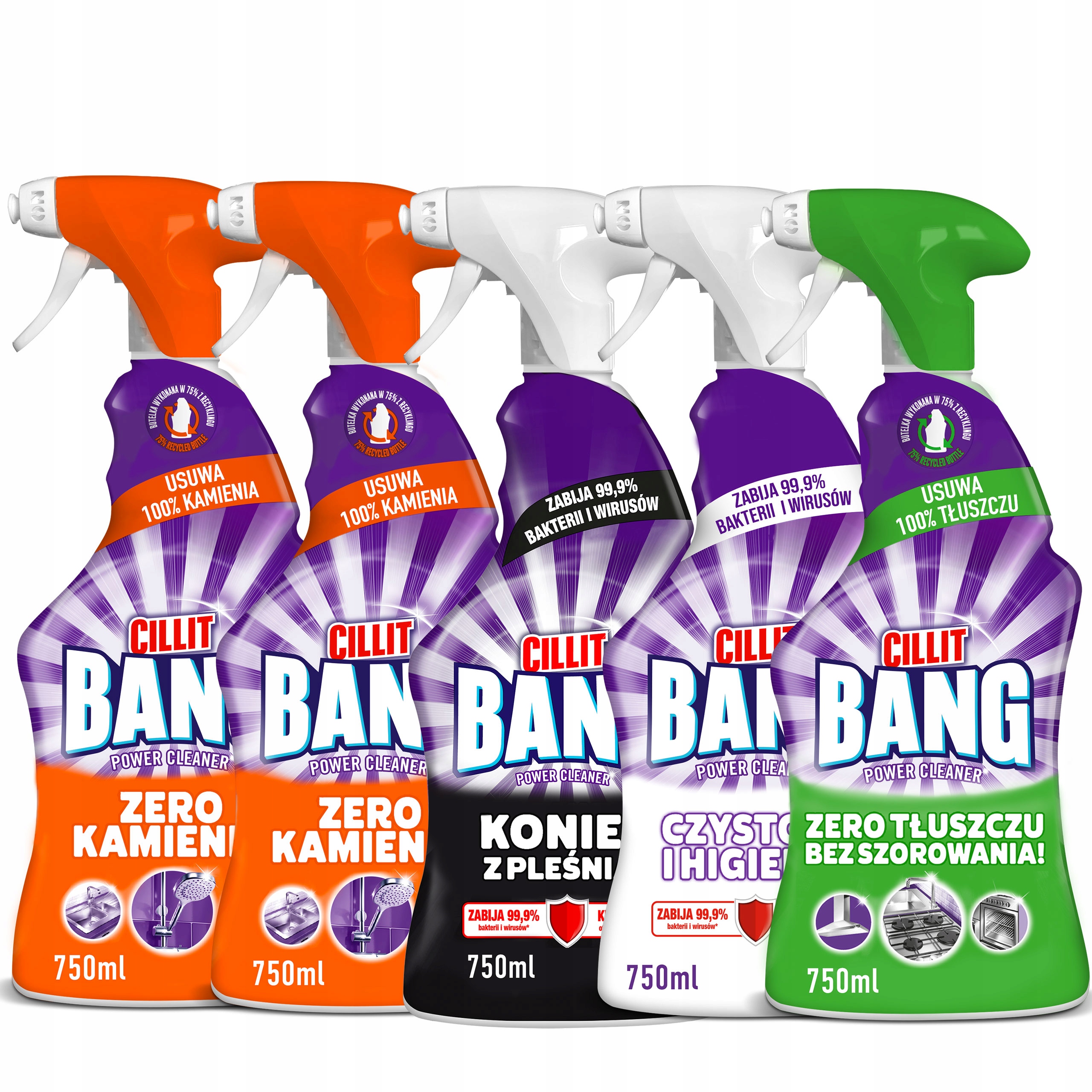 Cillit Bang Tekutiny na čištění různých povrchů Sada 5 x 750 ml