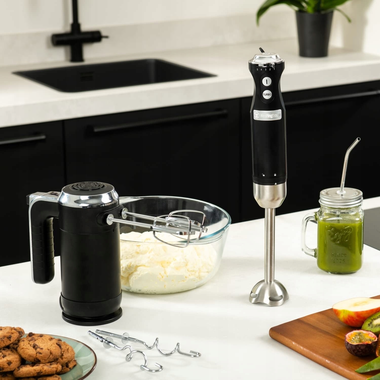 WESTINGHOUSE Retro Blender Ręczny 600W 4 Prędkości Turbo Stal Nierdzewna — miniatura 5