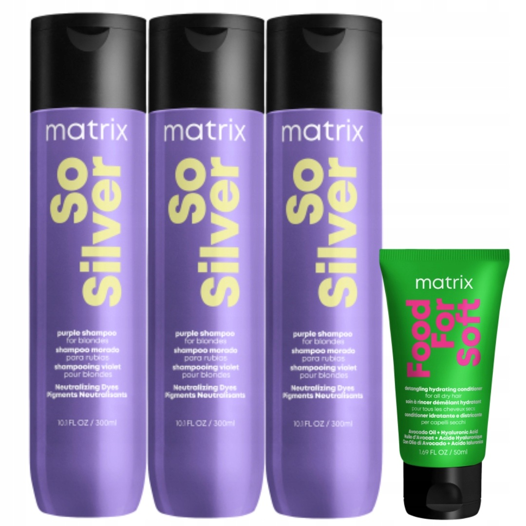 Food For Soft + So Silver zestaw: szampon 300 ml + odżywka 50 ml