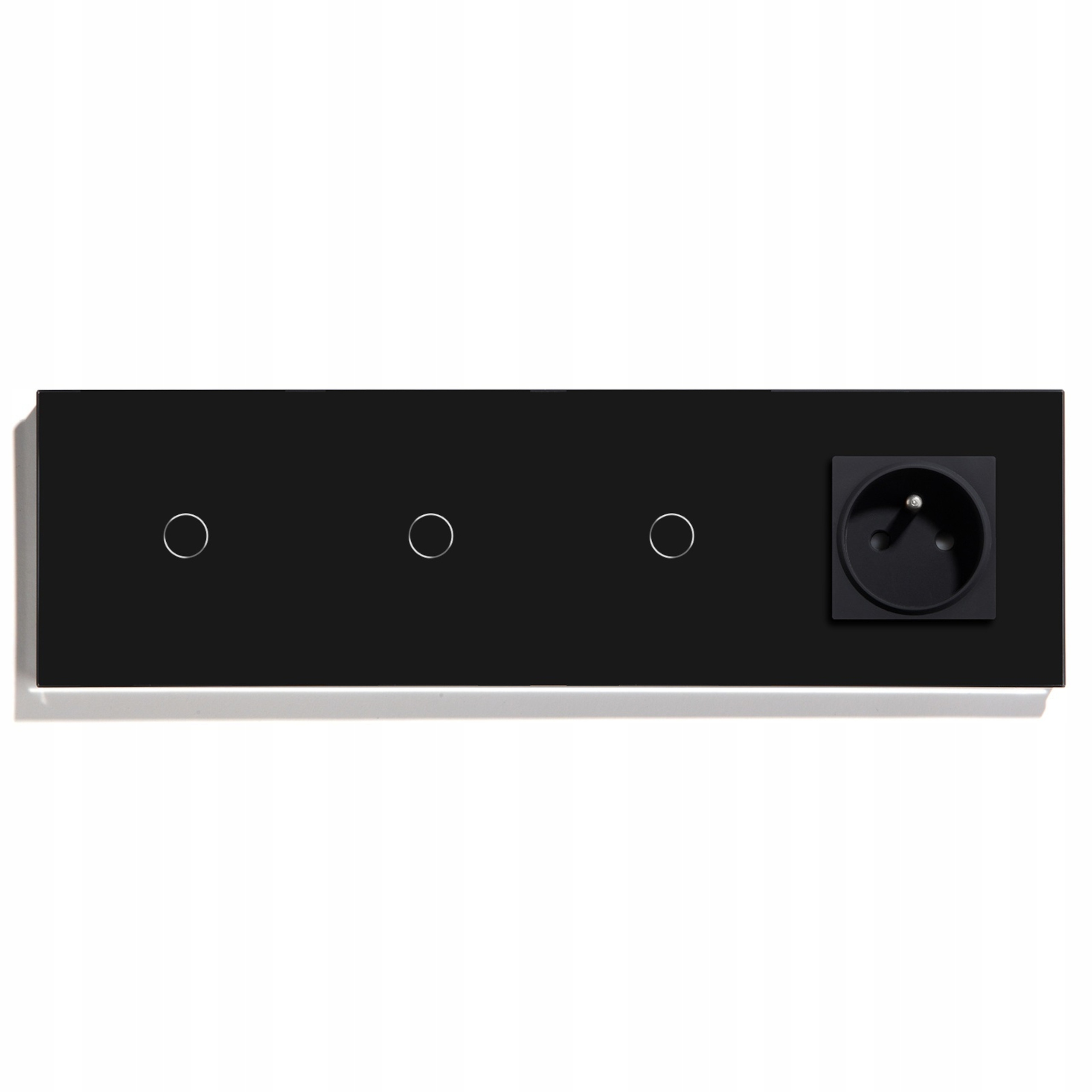 Inteligentný Dotykový Spínač 1+1+1 Zásuvka Vypínač Sklo Wifi Tuya