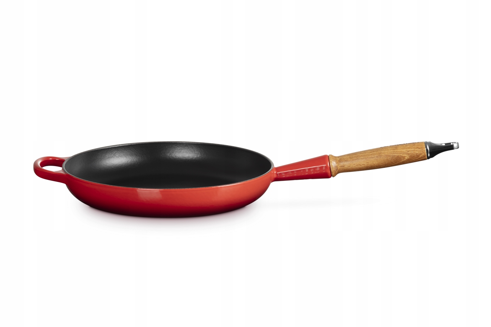 Le Creuset Patelnia Żeliwna Z Drewnianym Uchwytem Czarna 2 L 26 CM Wiśnia