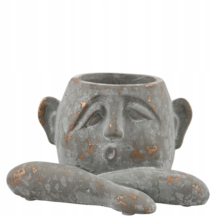 DONICZKA SZARA GŁOWA CEMENTOWA 9x14x16cm TWARZ