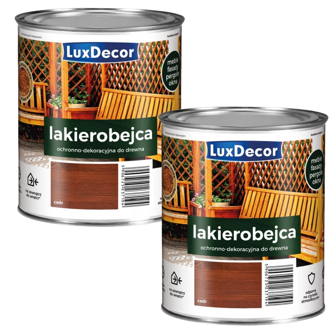 Sada 2 Ks – Luxdecor Dekorativní Lak Na Dřevo 2,2 L Cedr