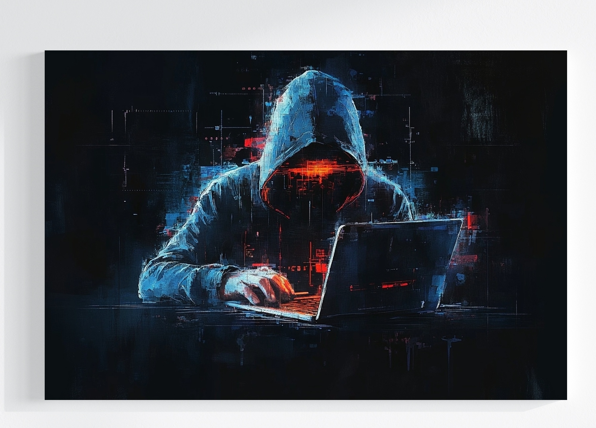 Obraz Na Plátně Canvas Portrét Cyber Haker Notebook It Koder Program 120x80