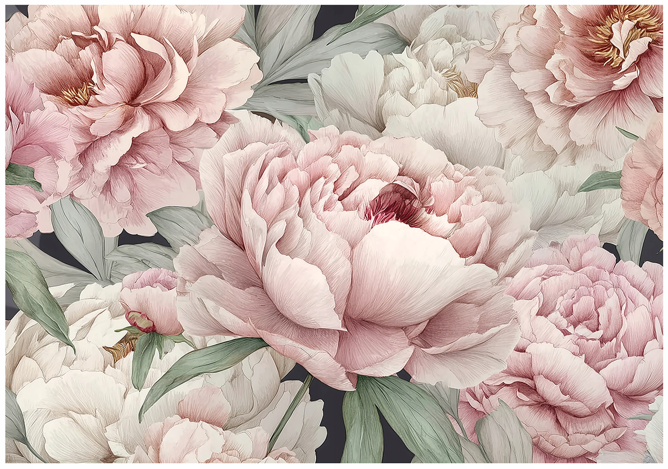 Fototapeta Květiny Pivoňky Růžová Ložnice Obývací Pokoj Tapeta Flizelina 300x210