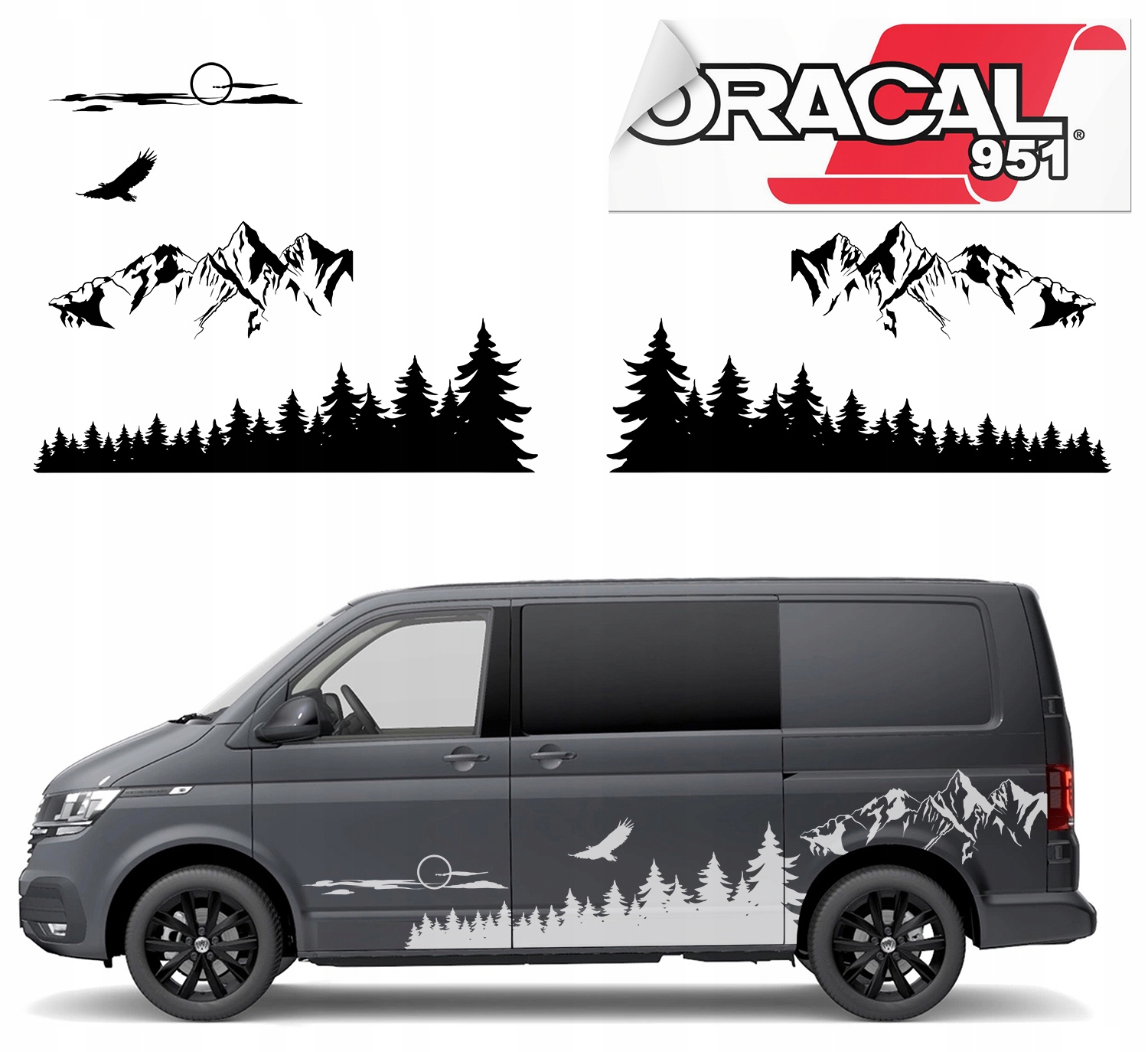 Наклейки для автомобіля Camper набір ліс + гори 2шт.