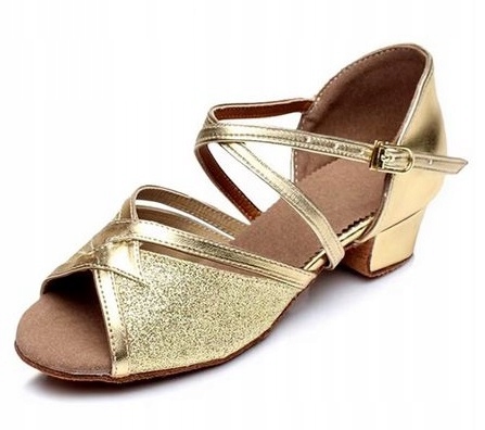 Buty R 27 Do Tańca Tango 18 cm Latino Salsa Złote 348