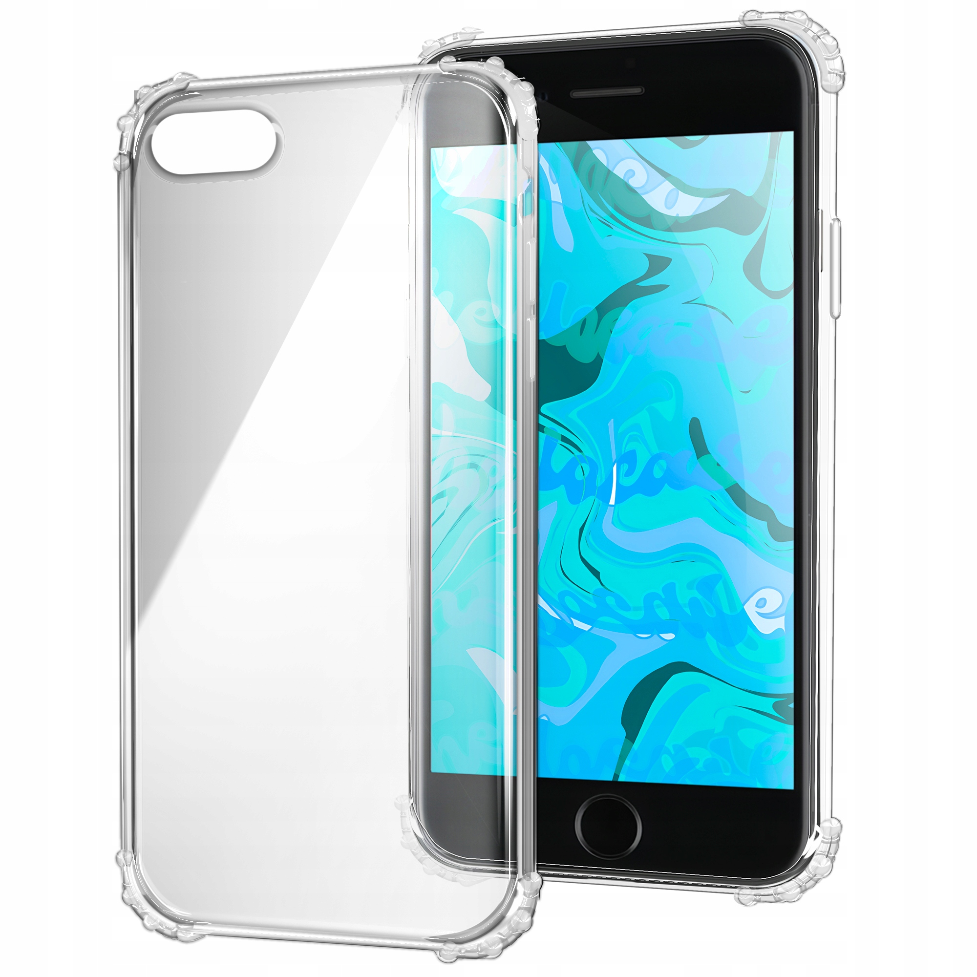 ETUI PANCERNE DO IPHONE 7 / IPHONE 8 / SE 2020 | CASE SILIKON GUMOWE +SZKŁO Dedykowany model IPHONE 7 / IPHONE 8 / SE 2020