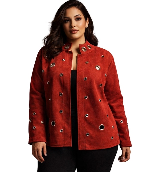 Bunda typu boxy s ozdobnými očky-cvočky unisize