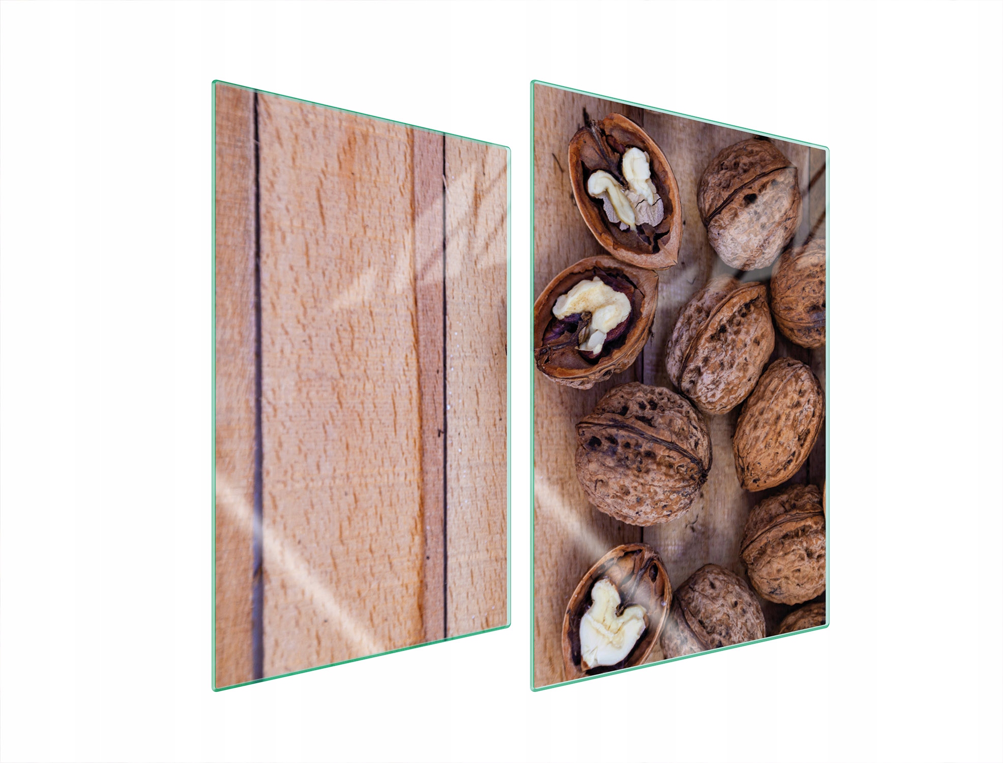 Skleněná Ochranná Deska Do Kuchyně 2x35x52 Ořechy Tvrzené Sklo