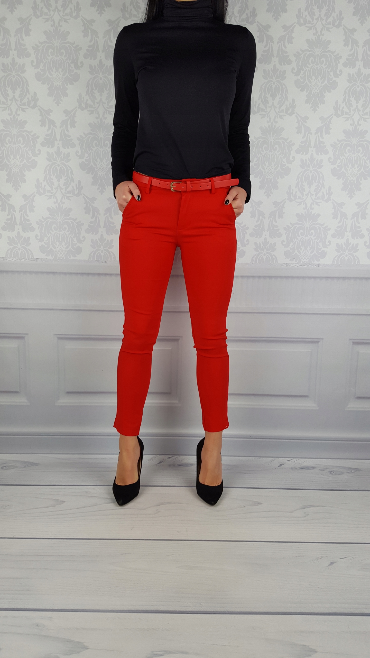 ELEGANCKIE SPODNIE DAMSKIE - CYGARETKI - RURKI 7/8 Rozmiar 44