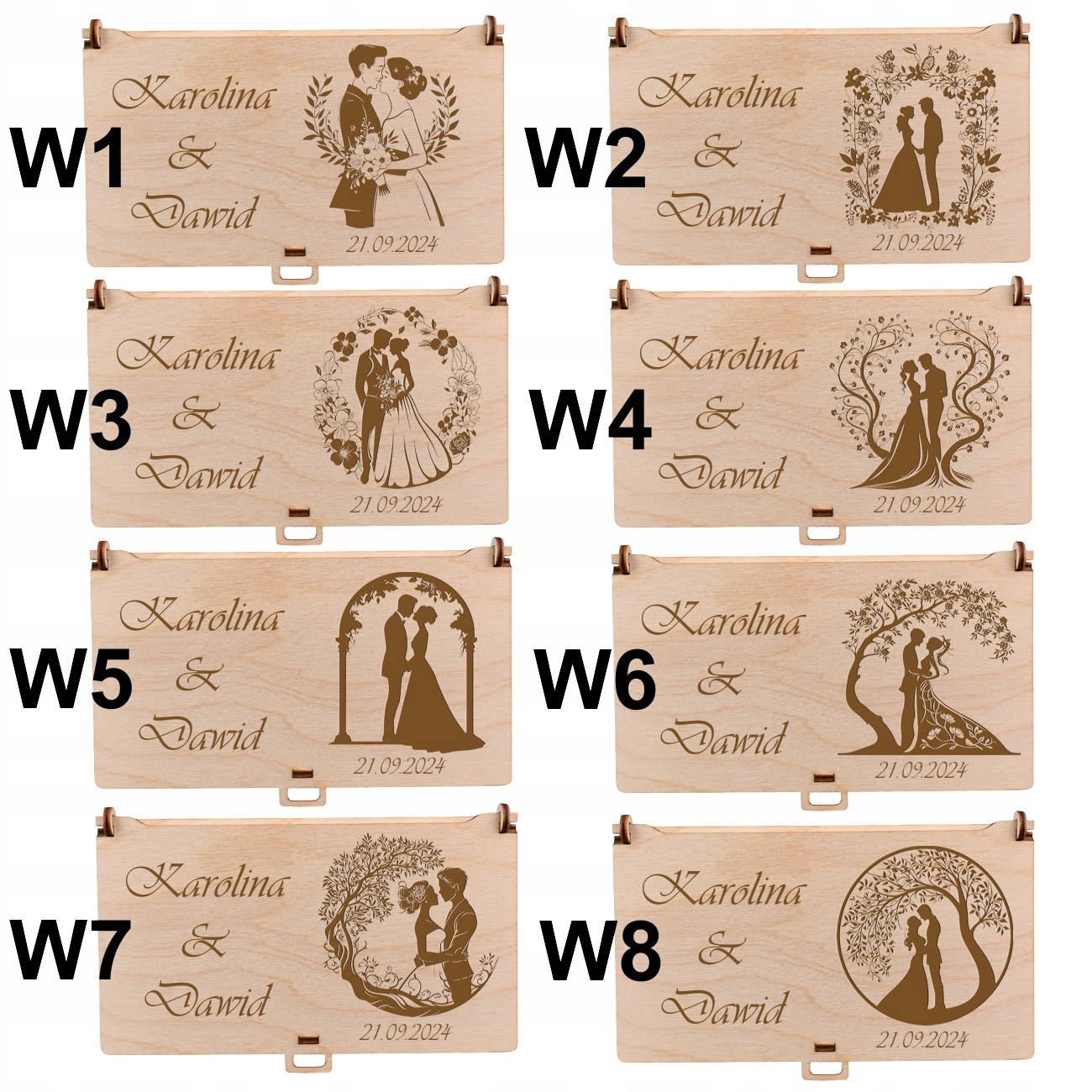 Drewniana Koperta na Pieniądze Pudełko na Prezent Pamiątka Ślub Wesele Marka inna