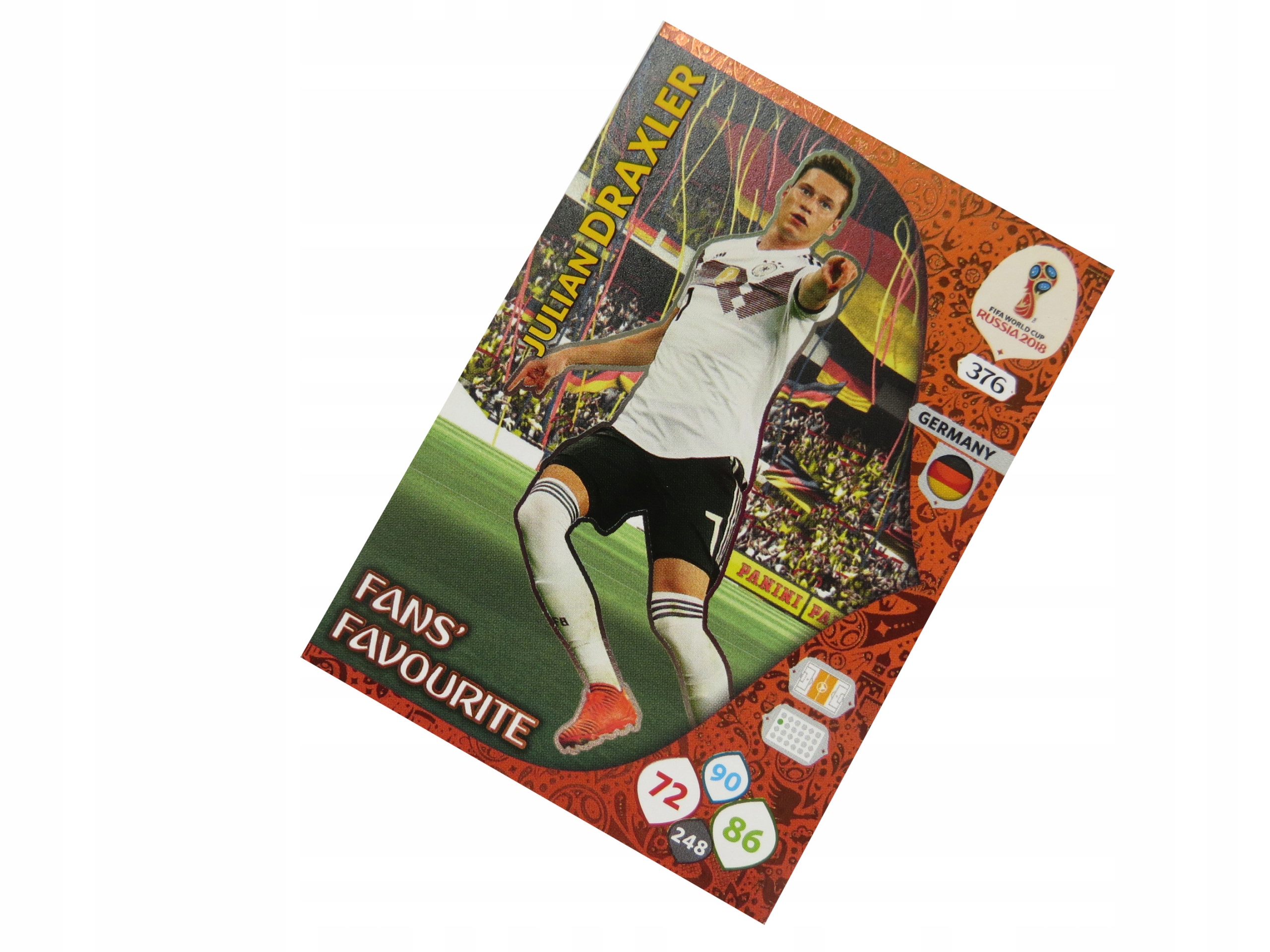 Panini World Cup Russia 2018 Karty Piłkarskie Fans Favourite Draxler 376