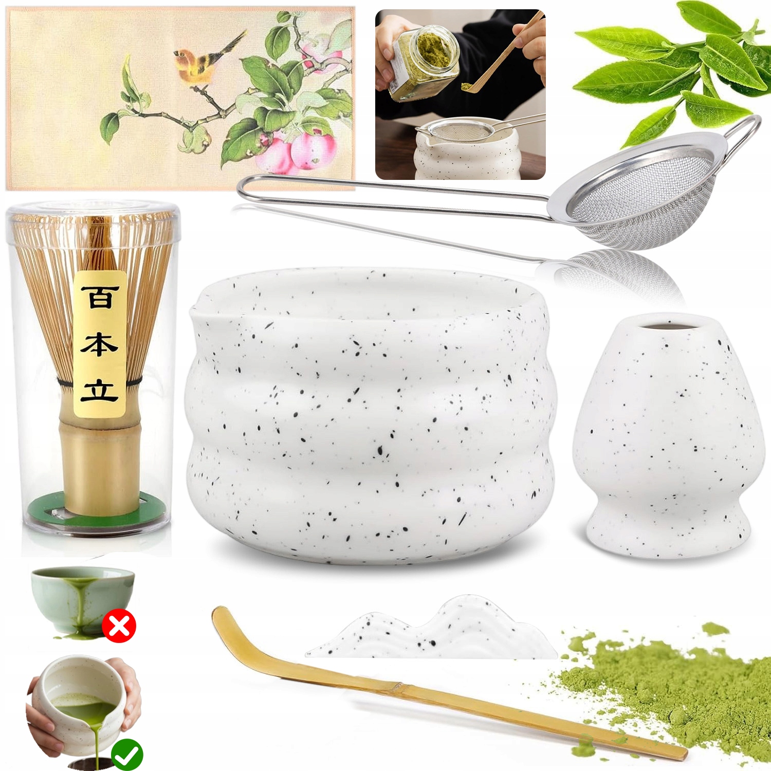 Levně Sada Na Výrobu Matcha 7-DÍLNÁ Dárková Sada Na Čaj Macha