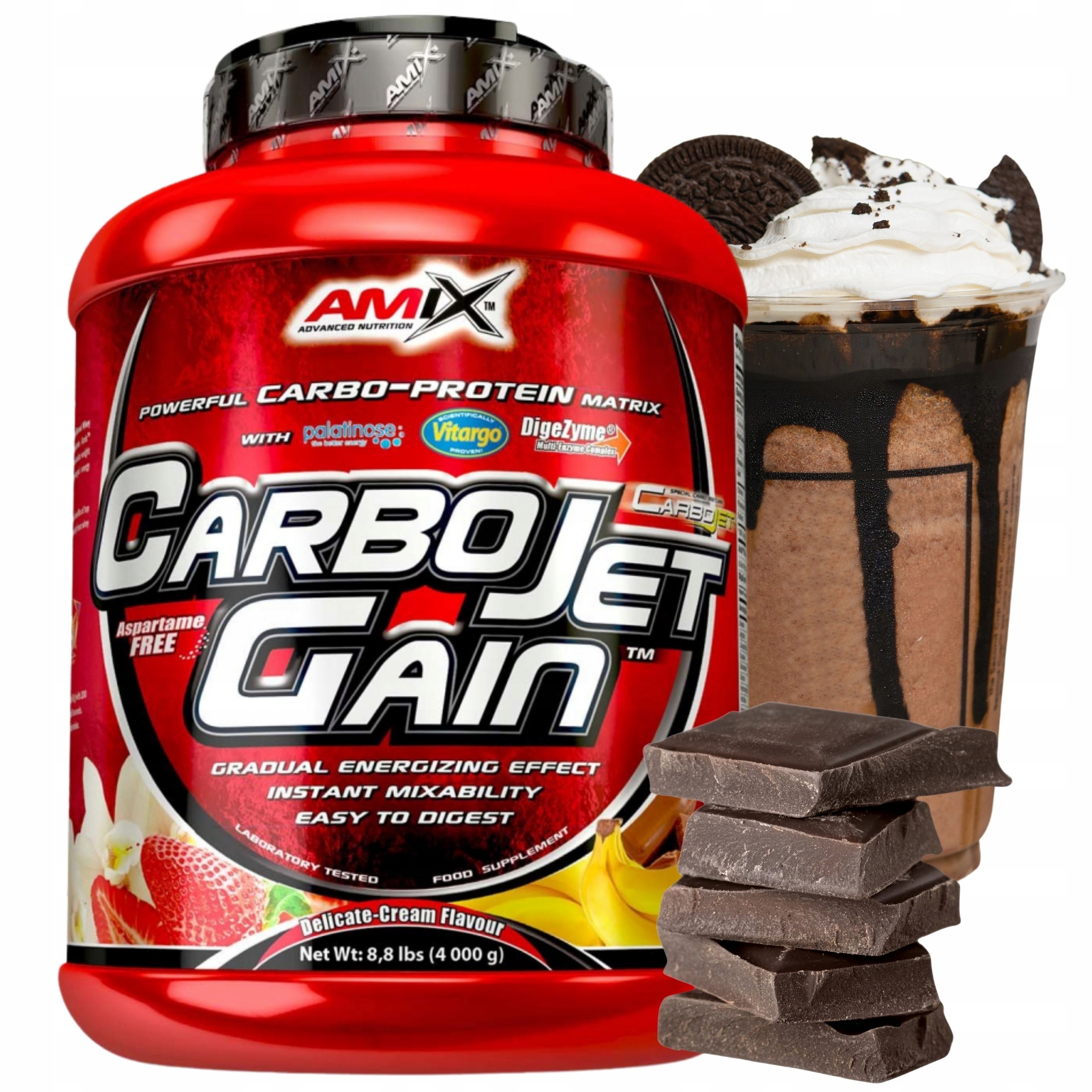 Carbojet Gain Doplněk Stravy na Svaly Cfm Protein Vitargo Sacharidy 4000 g