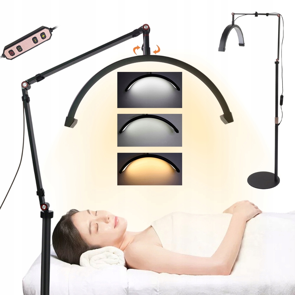 Led Kosmetická Lampa 3 Teploty Barevná Otočná Hlava 360° 192LED