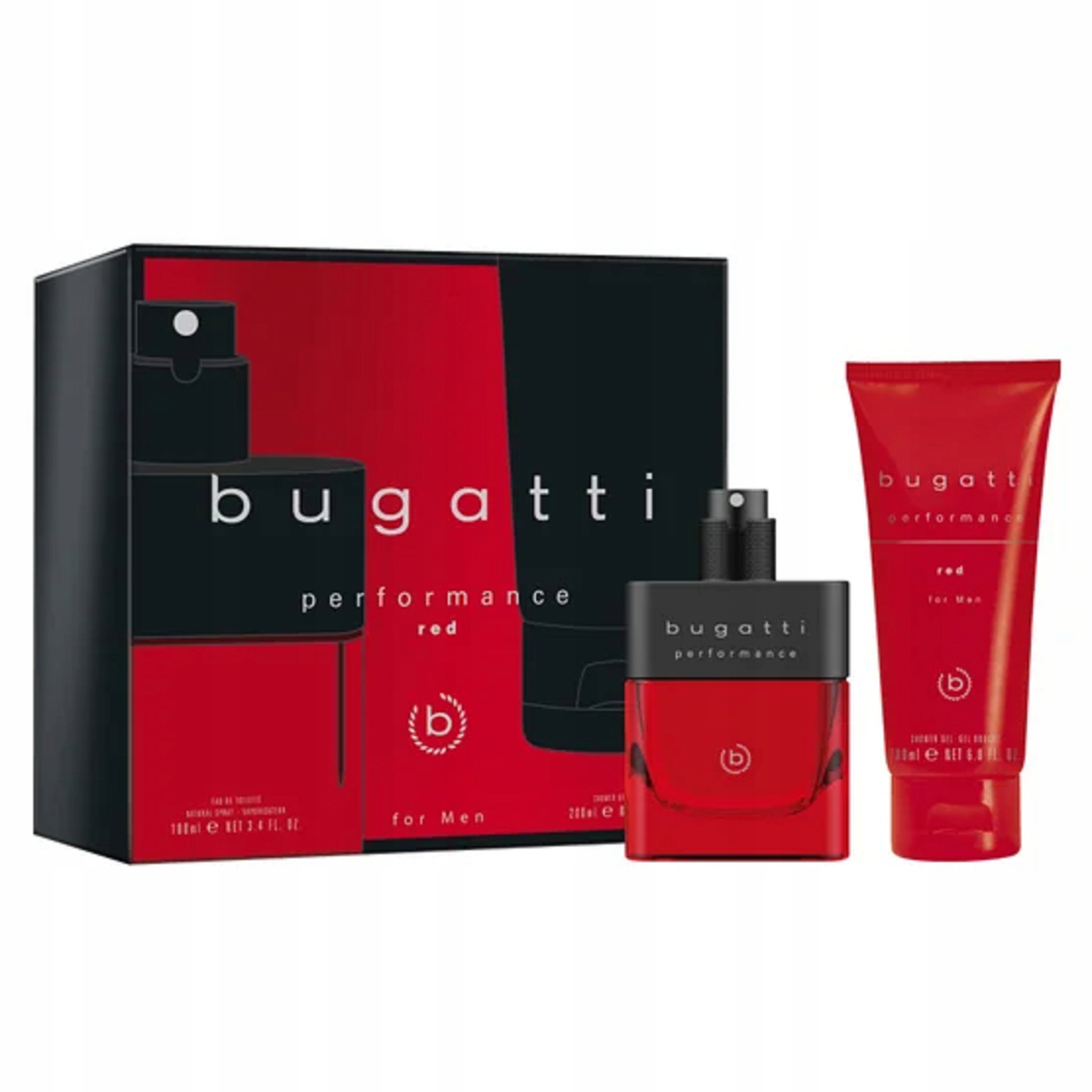 Zestaw Bugatti Performance Red Edt 100 ml żel pod prysznic 200 ml