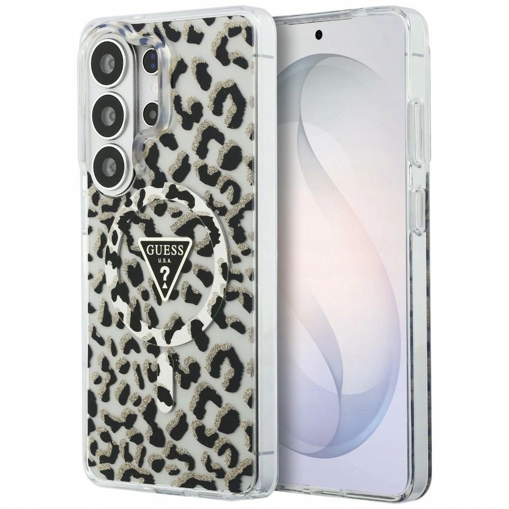 Guess IML Leopard MagSafe etui do Samsung Galaxy S26 Ultra czarne