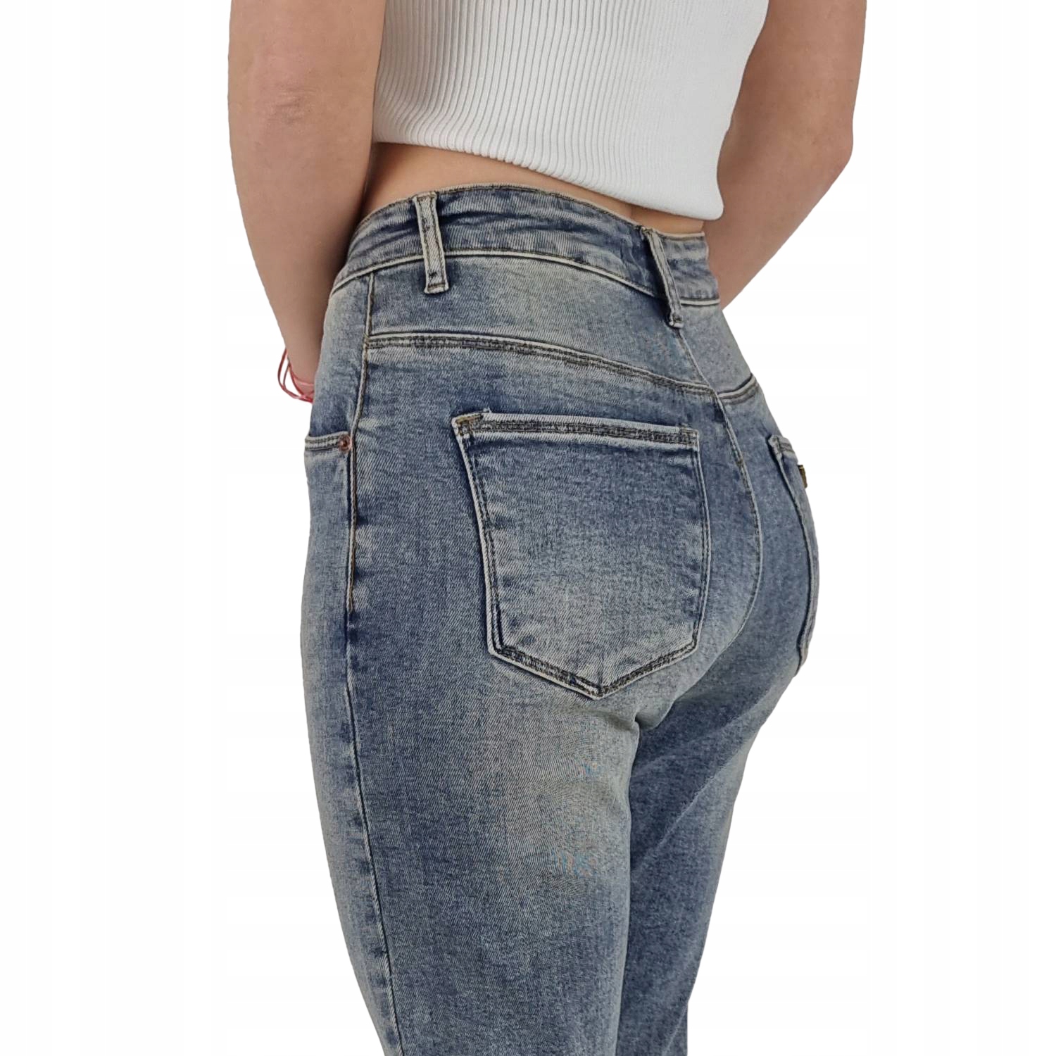 M Sara Spodnie Jeansy Damskie Vintage Modelujące Dopasowane 38/M