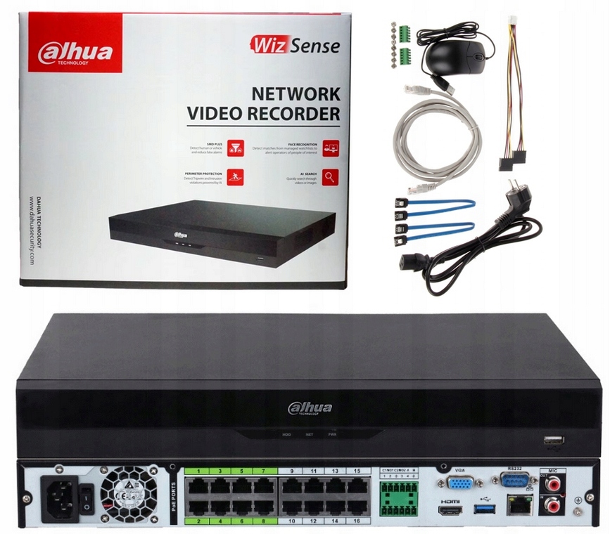 Ip rekordér Dahua NVR5216-16P-EI Wizsense analytika Ai AcuPick