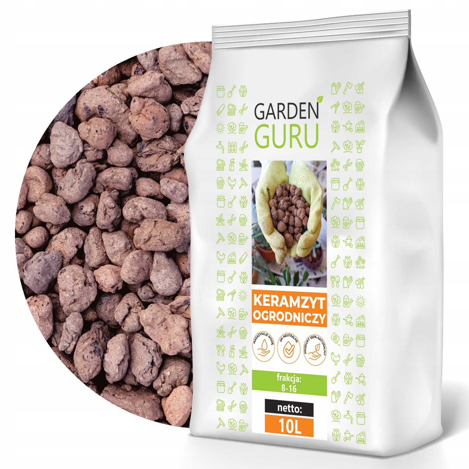 

Keramzyt ogrodniczy 10L ceramiczny Drenaż podłoże