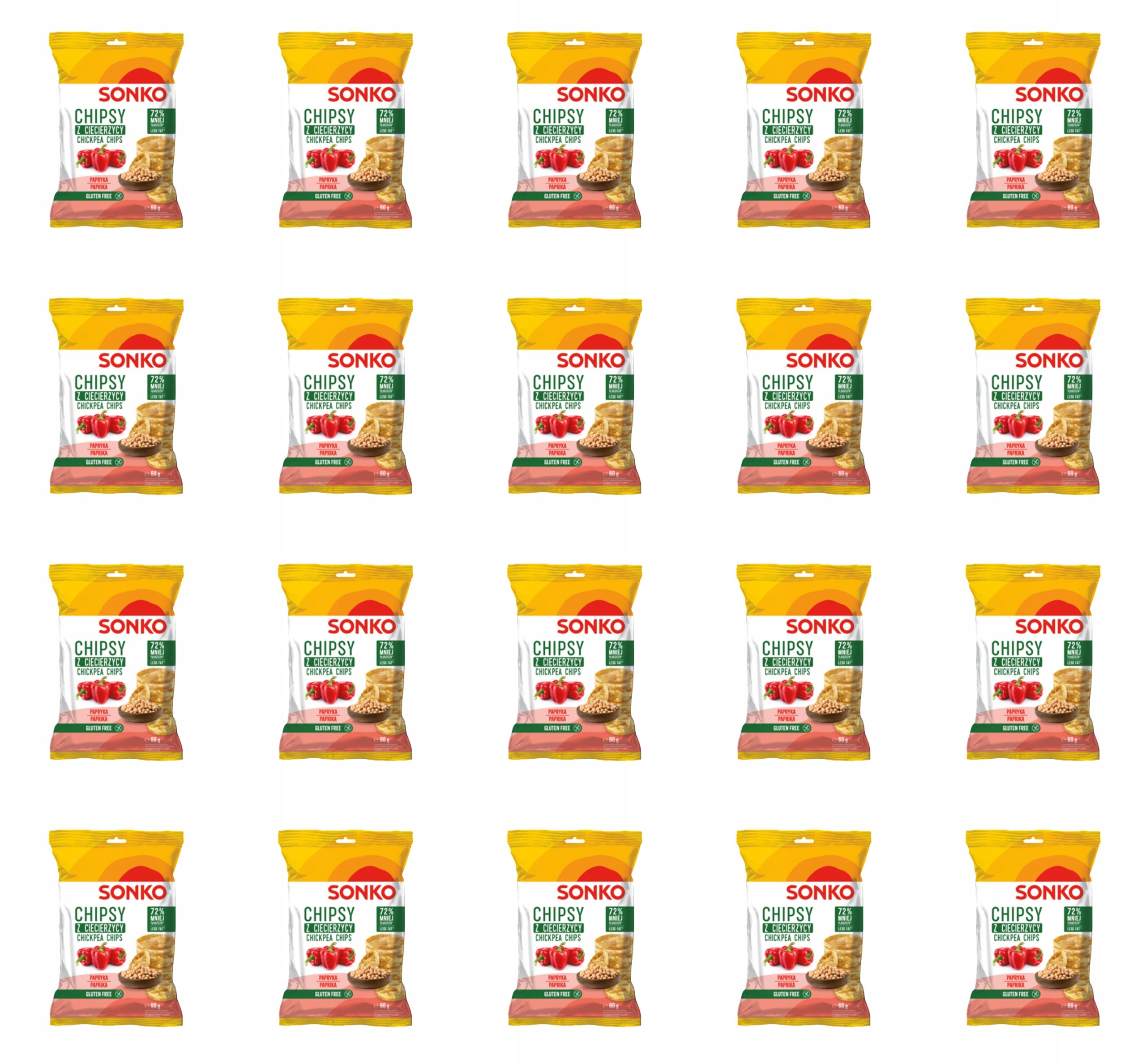 Sonko Chipsy z cizrny s příchutí papriky 60 g X20