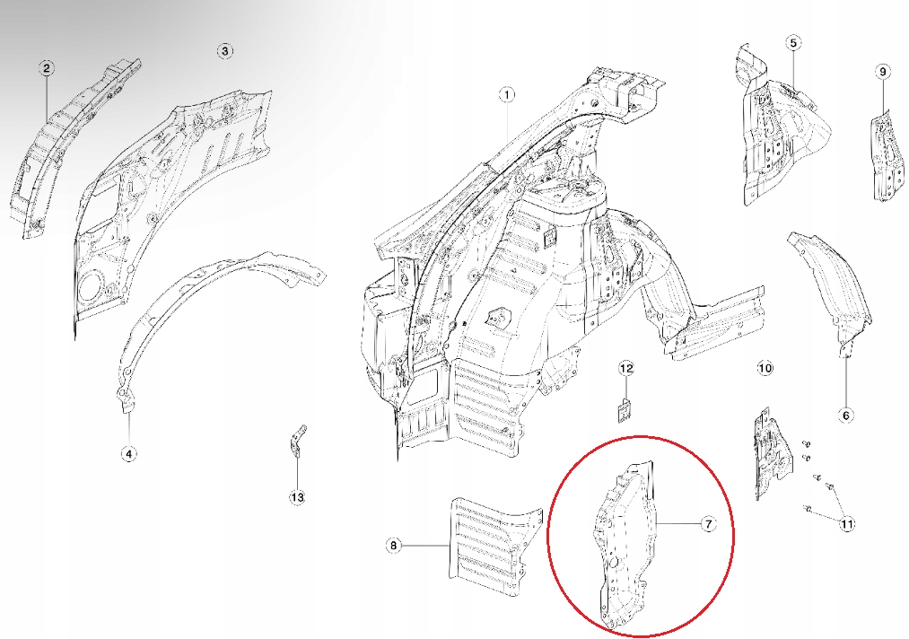 Тесла X панель обшивка кузова 1069496-S0-A