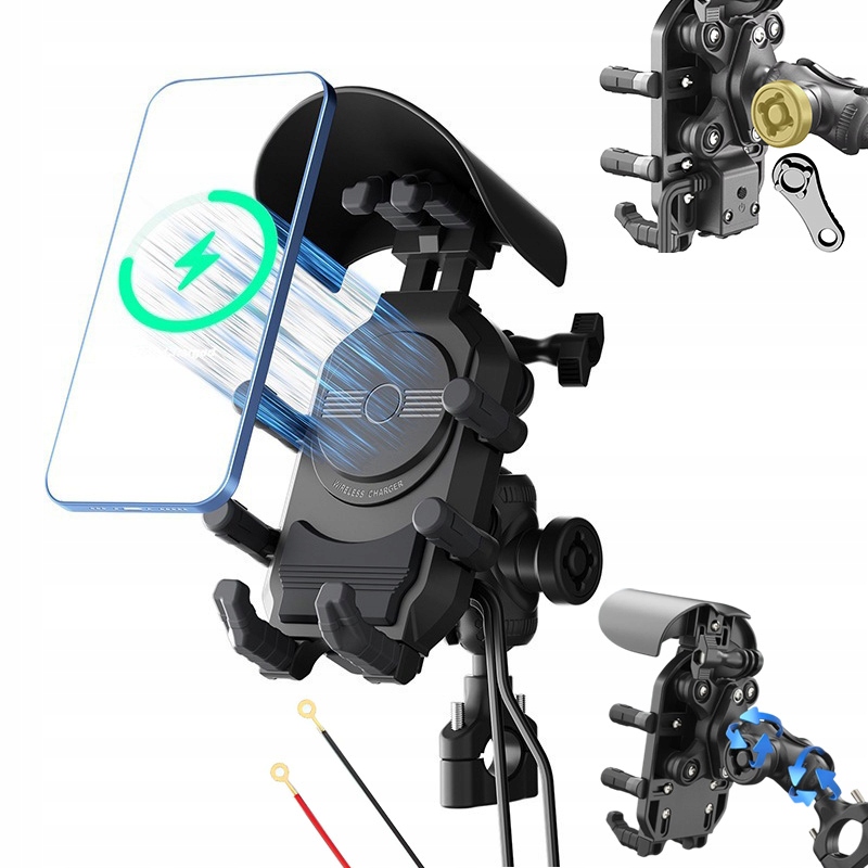 Uchwyt Motocyklowy Na Telefon MC39 Antywibracyjny Ładowanie Usb-c