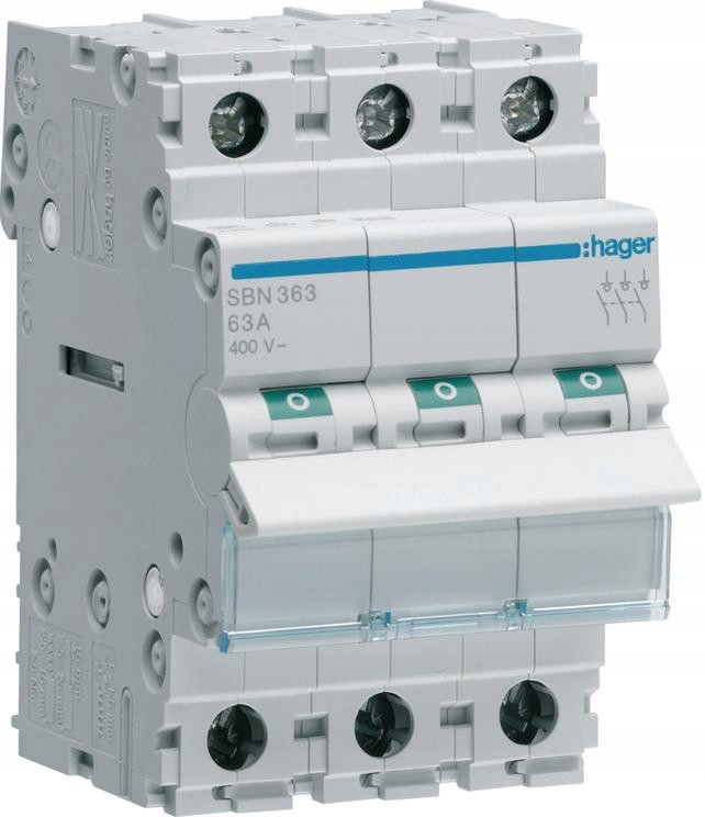 Modulární izolační odpojovač 3P 63A 400VAC Hager SBN363
