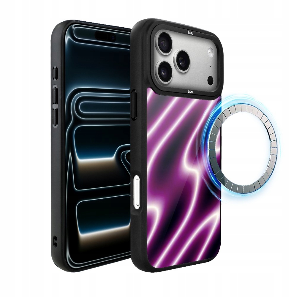Pouzdro pro iPhone 17 Pro Max Ibizu DropGuard Matt s MagSafe, neonová vlna