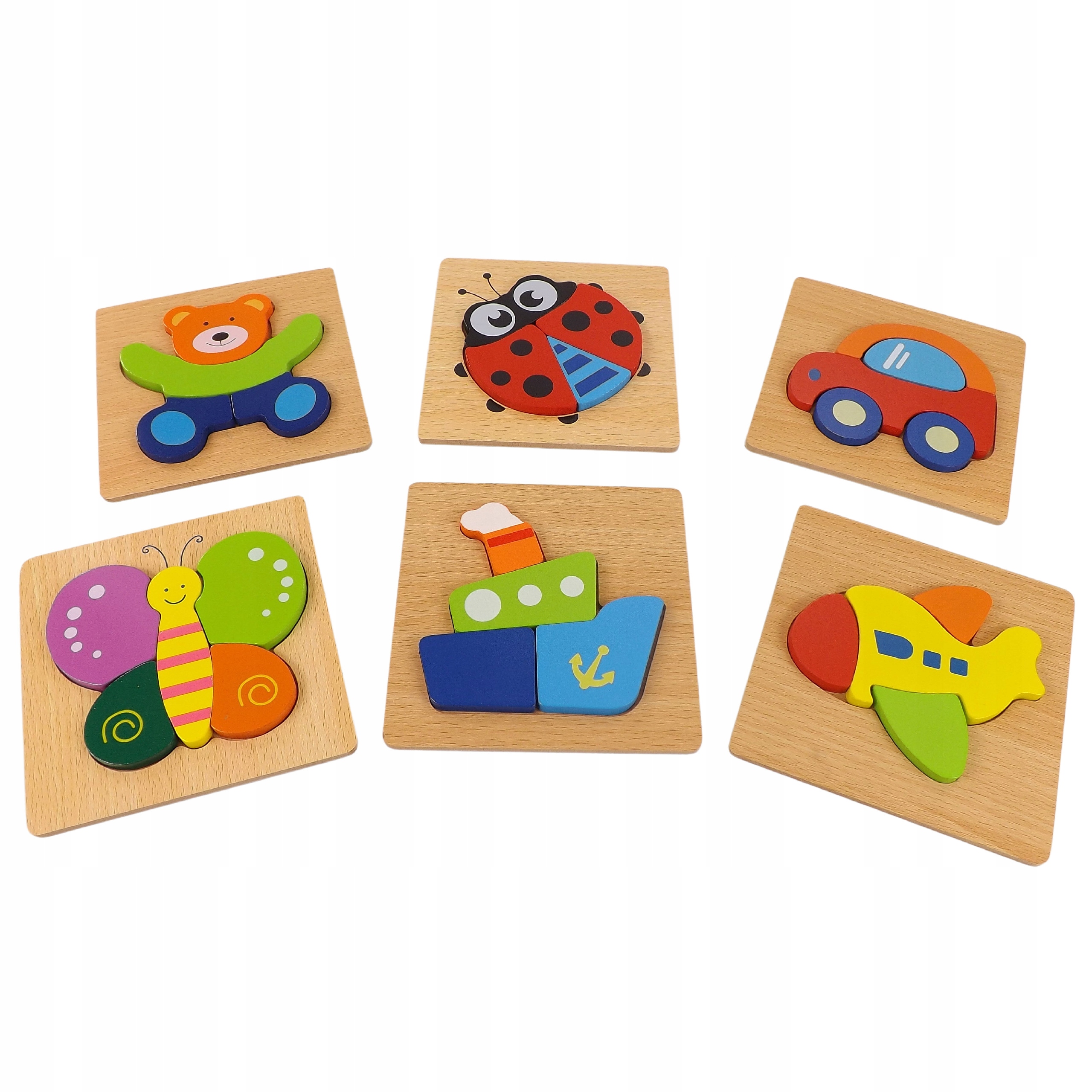 Puzzle drewniane edukacyjne klocki dla dzieci 15Ł Wiek dziecka 18 m +